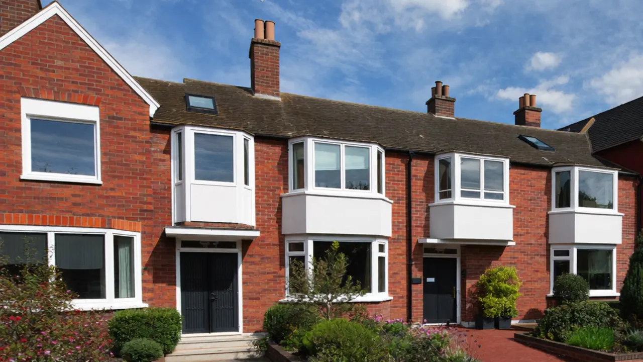 Exterior of a UK semi-detached home with new double glazed windows
