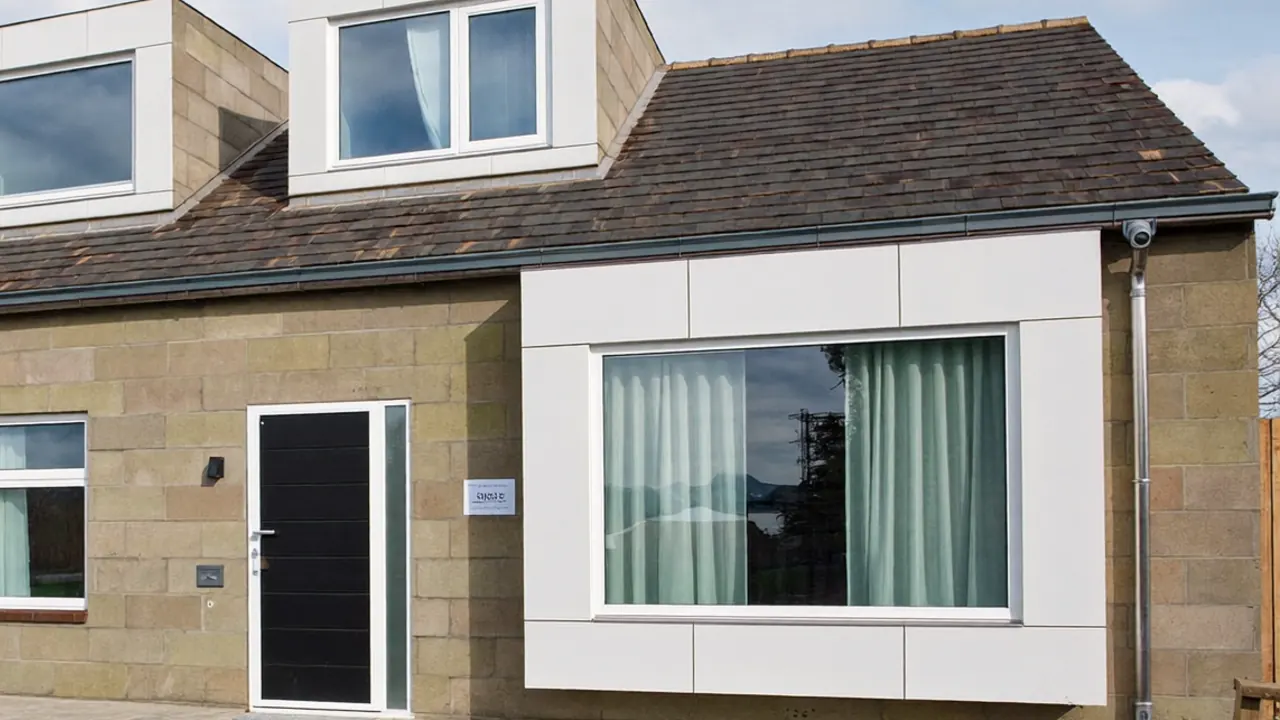Finished replacement windows on a UK home after installation