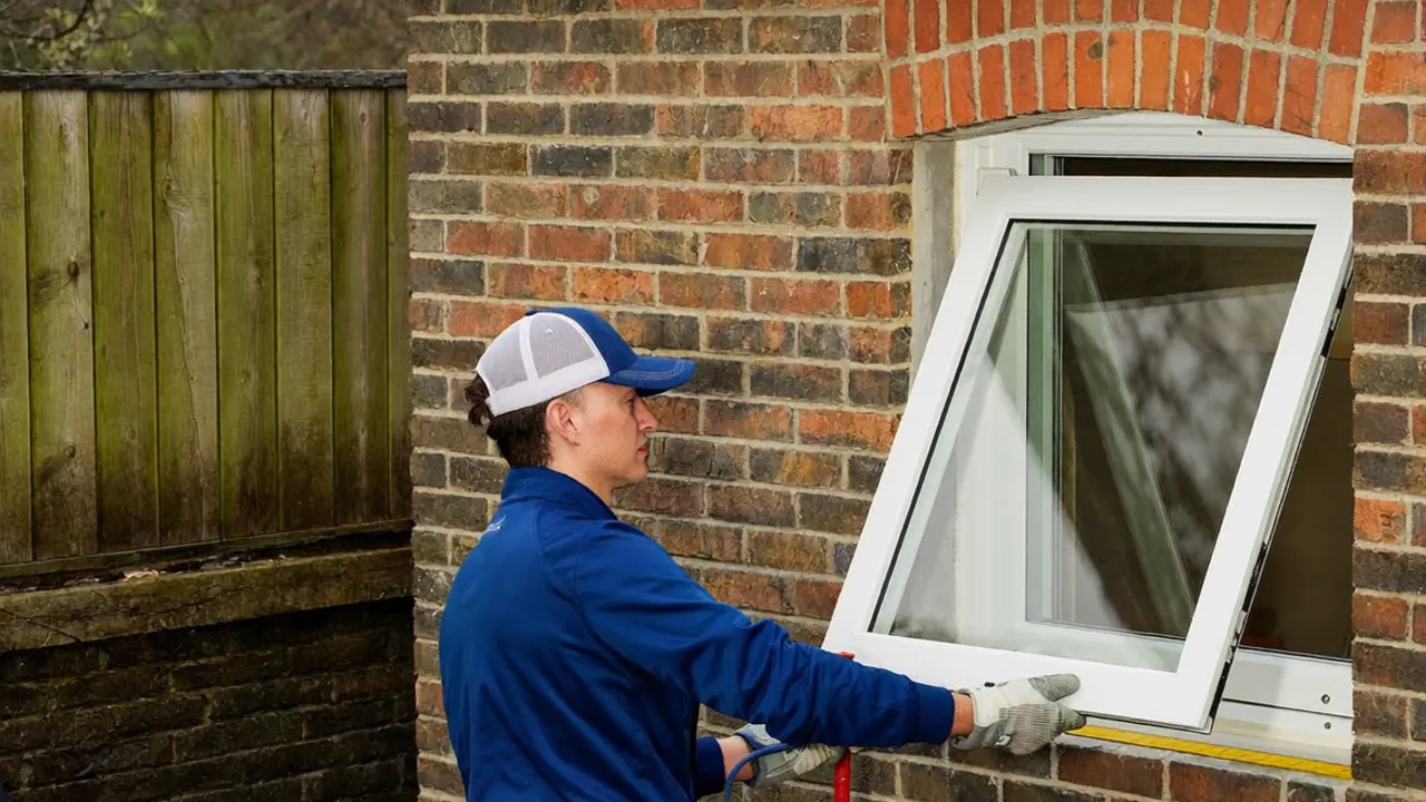 Registered installer fitting a replacement double glazed window
